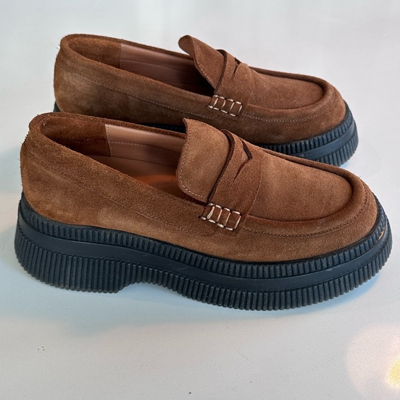 GANNI Wallaby Creepers Brown Suede Loafers size 38 NEVER WORN - Picture 3 of 5
